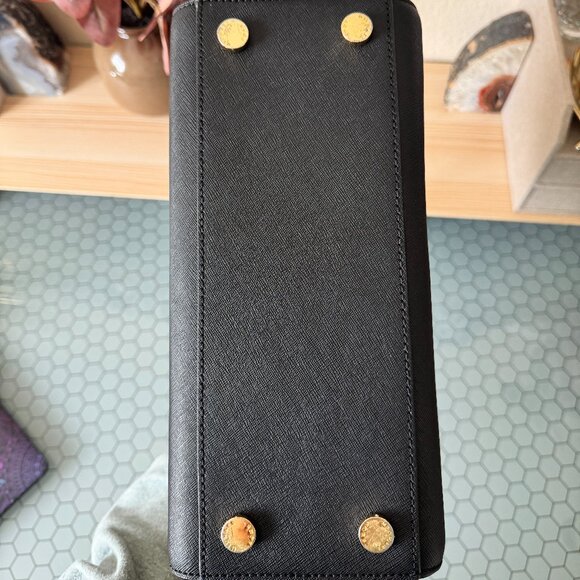 Black Michael Kors Selma Saffiano Leather Medium Satchel - Picture 7 of 14